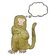 cartoon monkey with thought bubble N34