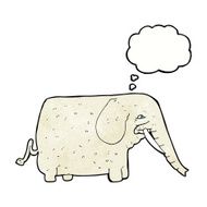 cartoon big elephant with thought bubble N3