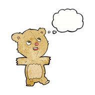cartoon teddy bear with thought bubble N117
