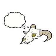 cartoon ram skull with thought bubble N3