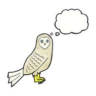 cartoon owl with thought bubble N67