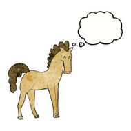 cartoon horse with thought bubble N35