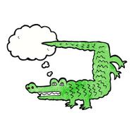 cartoon crocodile with thought bubble N43