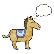cartoon donkey with thought bubble N11