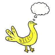 cartoon bird with thought bubble N270