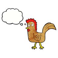 cartoon chicken with thought bubble N20