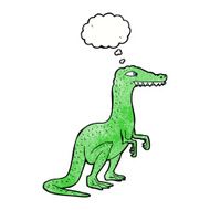 cartoon dinosaur with thought bubble N40
