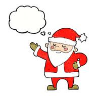 cartoon santa claus with thought bubble N201