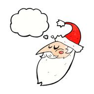 cartoon santa face with thought bubble N11