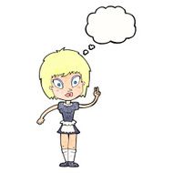 cartoon maid with thought bubble N40