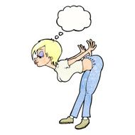 cartoon sexy woman with thought bubble N17