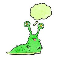cartoon gross slug with thought bubble N15