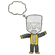 cartoon robot with thought bubble N183