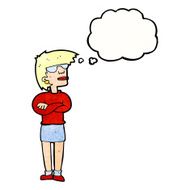 Cartoon Annoyed Woman With Thought Bubble N185