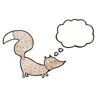 cartoon little wolf with thought bubble N29