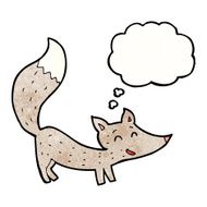 cartoon little wolf with thought bubble N30