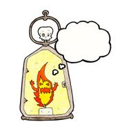 cartoon spooky lantern with thought bubble N10