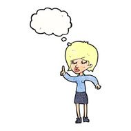 cartoon woman with idea thought bubble N243