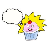 cartoon cupcake with thought bubble N5