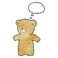 cute cartoon teddy bear with thought bubble N16