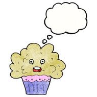 cartoon big cupcake with thought bubble N3