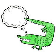 cartoon crocodile with thought bubble N44