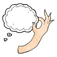 cartoon hand symbol with thought bubble N6
