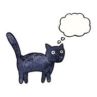 cartoon frightened cat with thought bubble N27