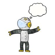 cartoon astronaut with thought bubble N124