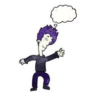 cartoon halloween vampire with thought bubble N20