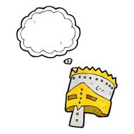 cartoon king's armor with thought bubble N3