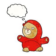 cartoon teddy bear with thought bubble N124