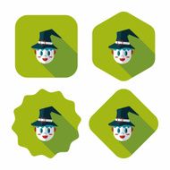 wizard flat icon with long shadow eps10