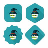 wizard flat icon with long shadow eps10 N5
