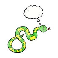 cartoon snake with thought bubble N65