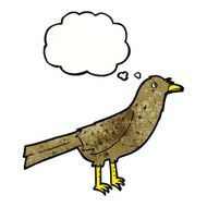 cartoon bird with thought bubble N271