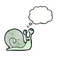cartoon snail with thought bubble N33