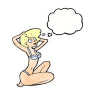 cartoon underwear model with thought bubble N10