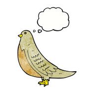 cartoon common bird with thought bubble N3