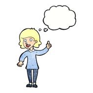 cartoon woman with idea thought bubble N244
