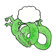 cartoon dragon with thought bubble N7
