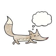 cartoon little wolf with thought bubble N33