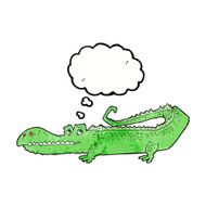 cartoon crocodile with thought bubble N47