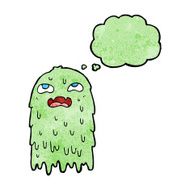 gross cartoon ghost with thought bubble N18