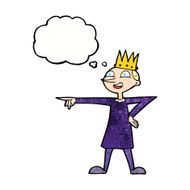 cartoon pointing prince with thought bubble N10