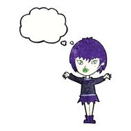 cartoon vampire girl with thought bubble N226
