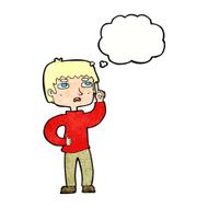 cartoon boy with question thought bubble N20