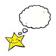 cartoon star character with thought bubble N10