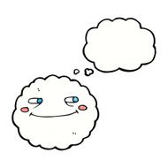 cartoon happy cloud with thought bubble N7