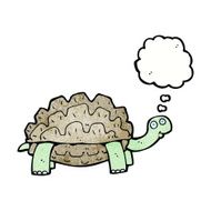cartoon tortoise with thought bubble N9